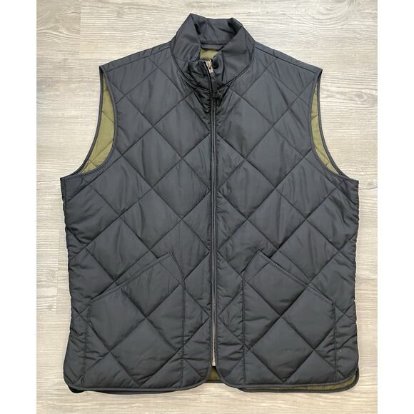J Crew Black Quilted Walker Vest Men’s Size L - Picture 1 of 8